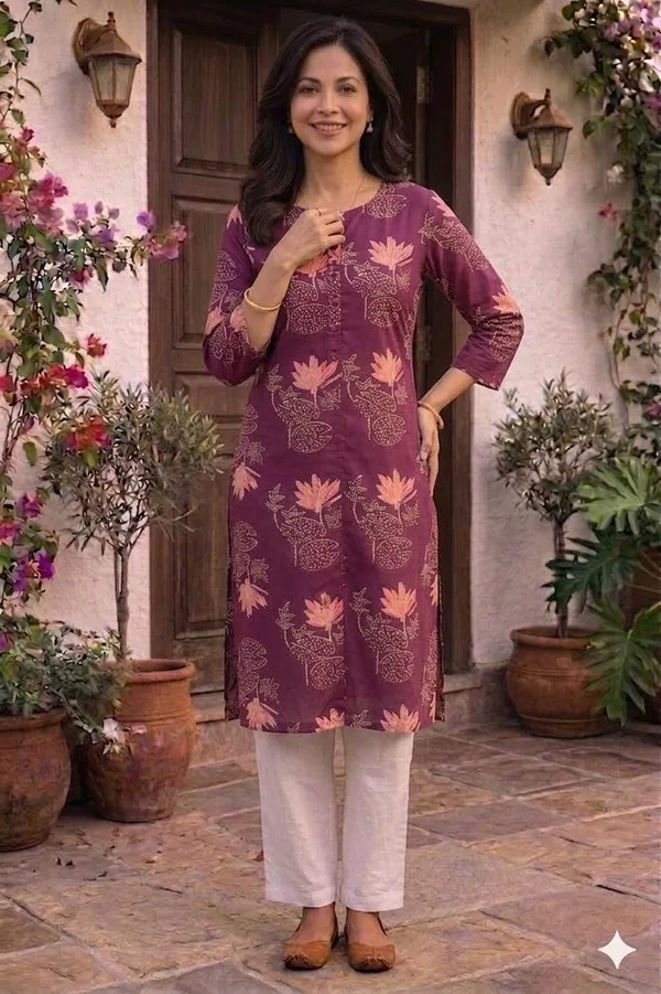 Purple_Cotton_Straight_Printed_Kurta_For_Women