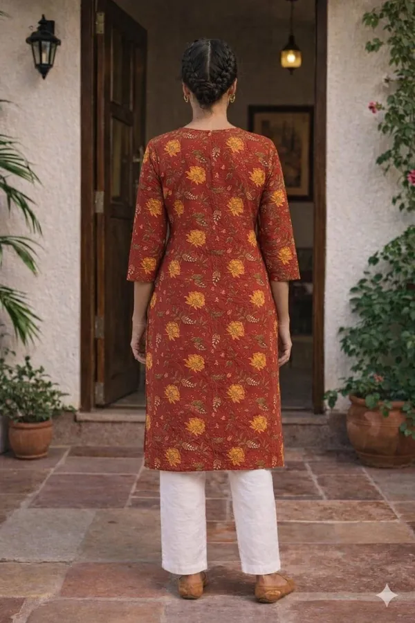 Maroon_Cotton_Straight_Printed_Kurta_For_Women