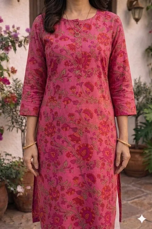 Pink_Cotton_Straight_Printed_Kurta_For_Women