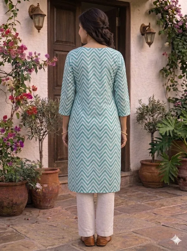Blue_Cotton_Straight_Printed_Kurta_For_Women