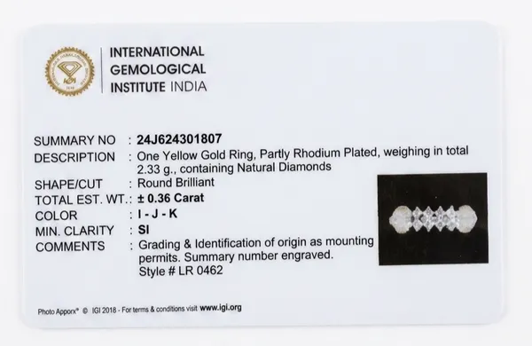 0.36_Ct_Natural_Diamond_Round_Brilliant_Yellow_Gold_Ring_–_Partly_Rhodium_Plated,_SI_Clarity