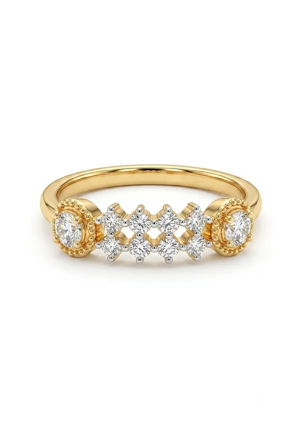0.36_Ct_Natural_Diamond_Round_Brilliant_Yellow_Gold_Ring_–_Partly_Rhodium_Plated,_SI_Clarity