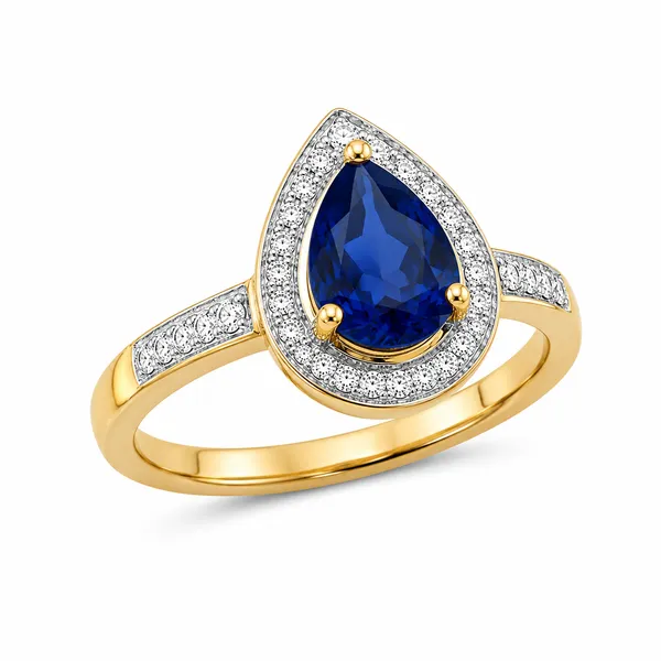 14K_Yellow_Gold_Pear_Blue_Gemstone_Halo_Diamond_Ring_–_0.20_Ct_Natural_Diamonds