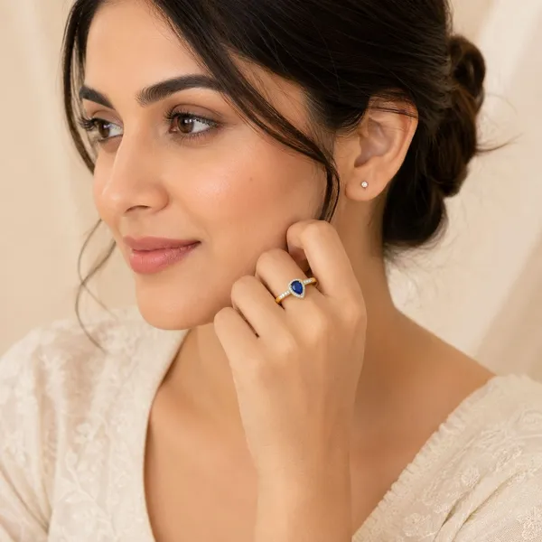 14K_Yellow_Gold_Pear_Blue_Gemstone_Halo_Diamond_Ring_–_0.20_Ct_Natural_Diamonds
