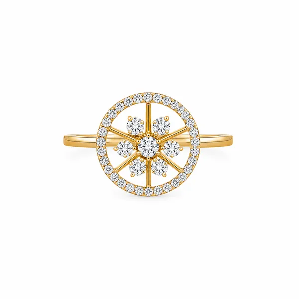 18K_Yellow_Gold_Natural_Diamond_Floral_Cluster_Ring_–_0.41_Ct