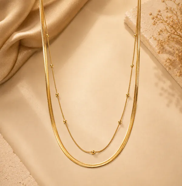 1_Gram_Gold_Plated_Double_Layer_Snake_Chain_Necklace_for_Women_|_Anti_Tarnish_Finish_|_Elegant_Designer_Daily_Wear_Chain