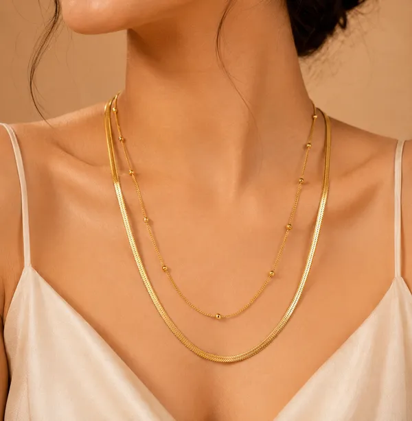 1_Gram_Gold_Plated_Double_Layer_Snake_Chain_Necklace_for_Women_|_Anti_Tarnish_Finish_|_Elegant_Designer_Daily_Wear_Chain