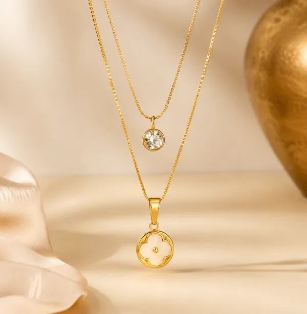 1_Gram_Gold_Plated_White_Clover_Pendant_Locket_for_Women_|_Anti_Tarnish_Finish_|_Premium_Designer_Daily_Wear_Necklace_Pendant