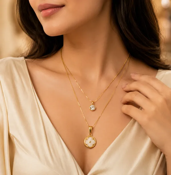 1_Gram_Gold_Plated_White_Clover_Pendant_Locket_for_Women_|_Anti_Tarnish_Finish_|_Premium_Designer_Daily_Wear_Necklace_Pendant