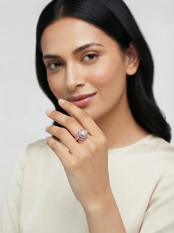 62_Natural_Diamond_Round_Cluster_Gold_Ring_–_F-G_Color,_SI_Clarity