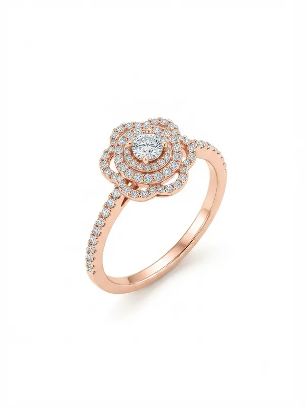 62_Natural_Diamond_Round_Cluster_Gold_Ring_–_F-G_Color,_SI_Clarity