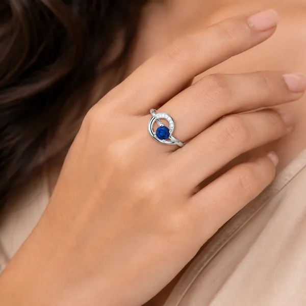 925_Certified_Sterling_Silver_Blue_Stone_Ring_for_Women_|_Elegant_Round_Blue_Solitaire_Style_Ring_|_Premium_Silver_Jewellery