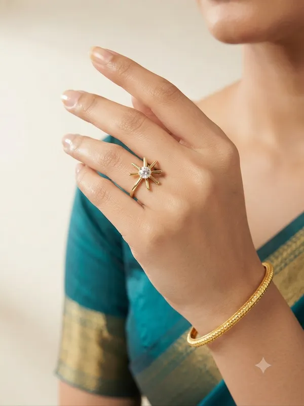 925_Silver_Lab-Grown_Diamond_Floral_Solitaire_Ring