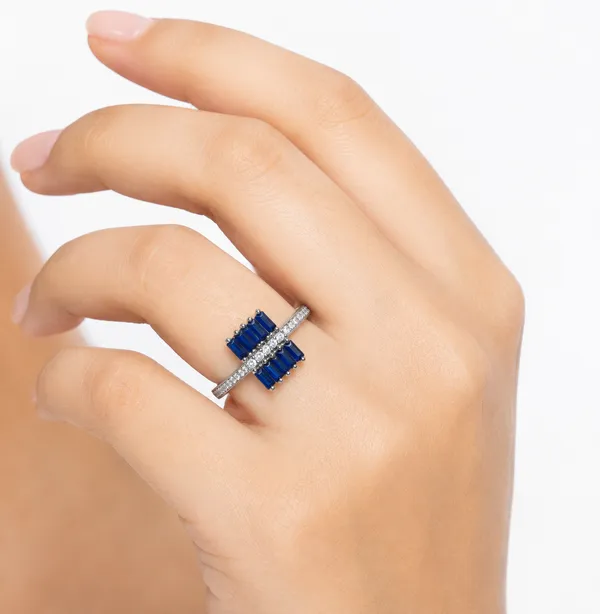 925_Sterling_Silver_Blue_Stone_CZ_Statement_Ring_for_Women_|_Certified_92.5_Silver_Cocktail_Ring