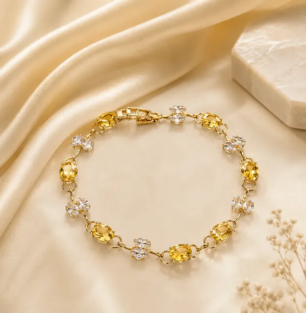 AD_Gold_Plated_Tulip_Flower_American_Diamond_Bracelet_for_Women_–_Party_Wear_Jewelry_with_Long_Lasting_Shine_–_Anniversary_Birthday_Gift_for_Her