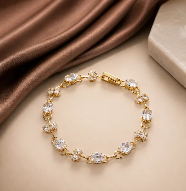 AD_Gold_Plated_Tulip_Flower_White_Stone_Bracelet_for_Women_–_American_Diamond_Party_Wear_Jewelry_–_Anniversary_Birthday_Gift_for_Her