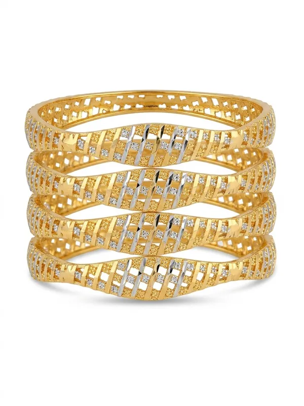 1_Gram_Gold_Plated_Stone_Studded_Bangle_Set_Of_4