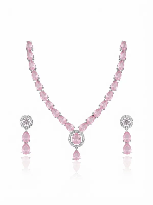 Baby_Pink_Stone_Teardrop_Necklace_&_Earring_Set