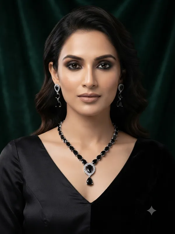 Black_Stone_Teardrop_Necklace_&_Earring_Set