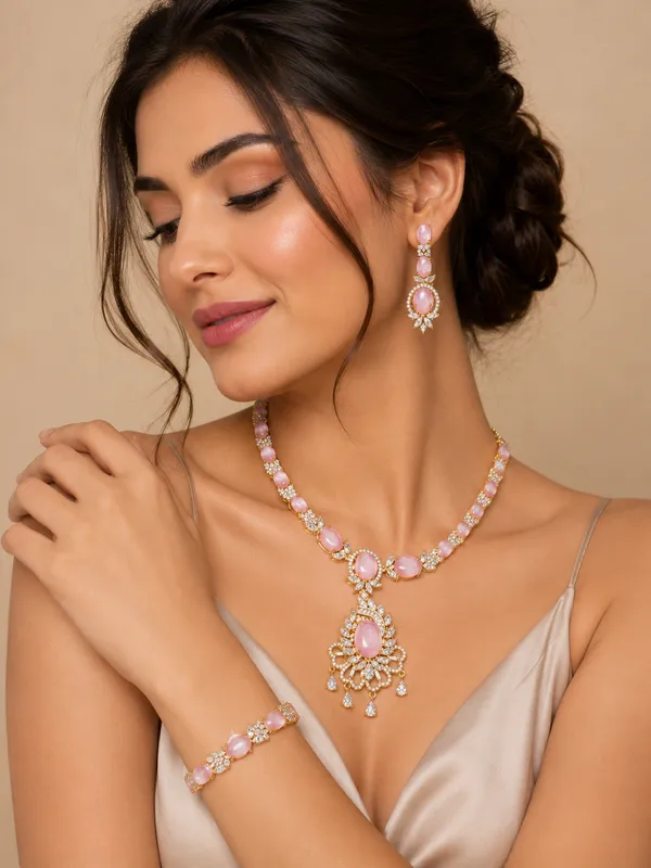 Blush_Blossom_American_Diamond_Necklace_Set