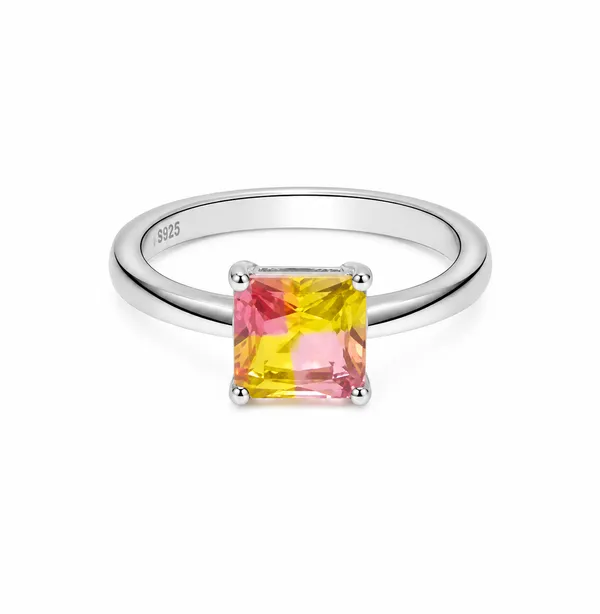 Certified_925_Sterling_Silver_Pink_&_Yellow_Stone_Ring_for_Women_|_Square_Multicolor_Gemstone_Design_Ring
