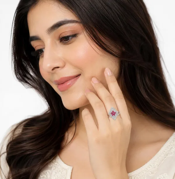 Certified_92.5_Sterling_Silver_Pink_Ruby_Flower_Statement_Ring_for_Women