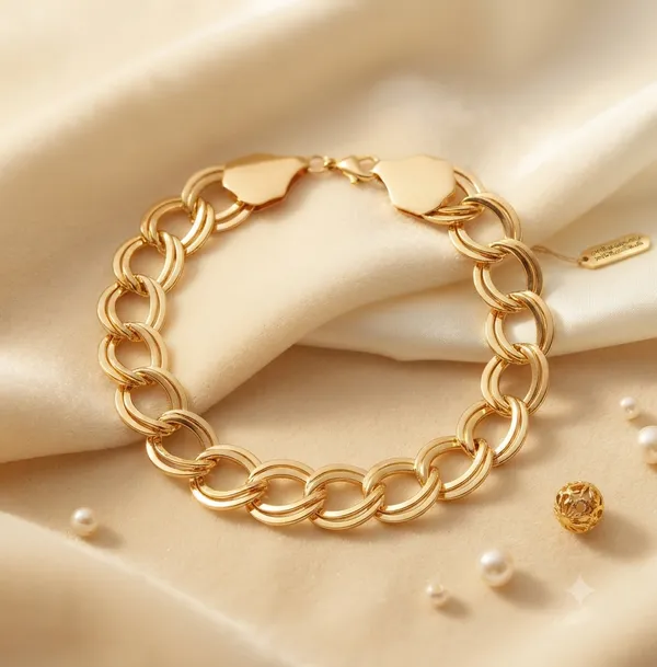 Elite_Oval_Link_Gold_Plated_Men's_Bracelet
