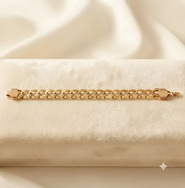 Elite_Oval_Link_Gold_Plated_Men's_Bracelet