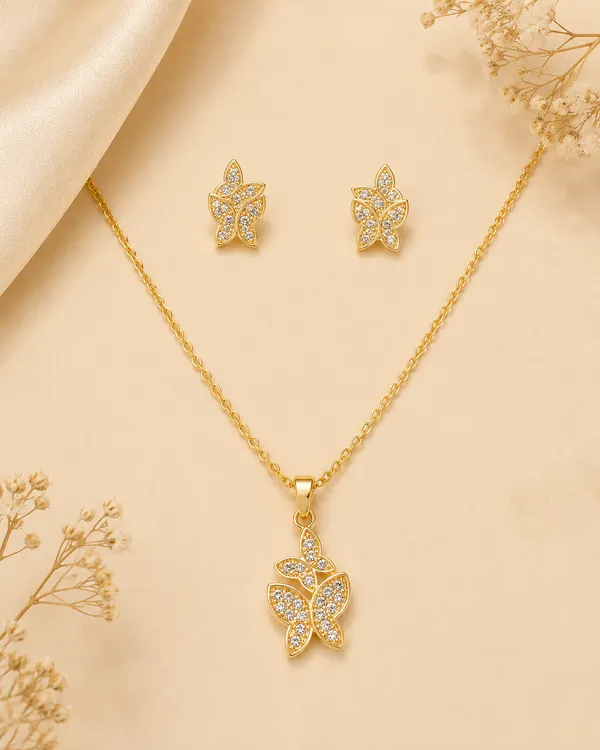Gold_Plated_Crystal_Butterfly_Pendant_Set
