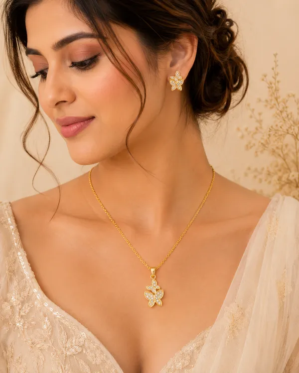 Gold_Plated_Crystal_Butterfly_Pendant_Set