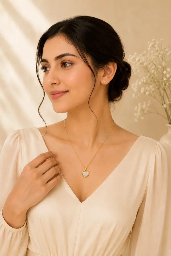 Gold_Plated_Crystal_Heart_Pendant_Set