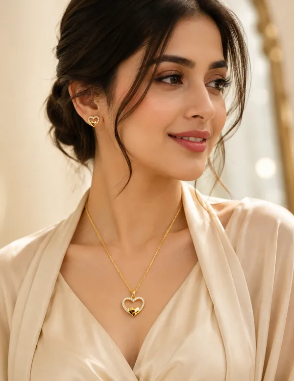 Gold_Plated_Heart_Crystal_Pendant_Set