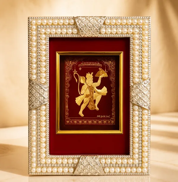 Gold_Plated_Lord_Hanuman_Designer_Pearl_Frame