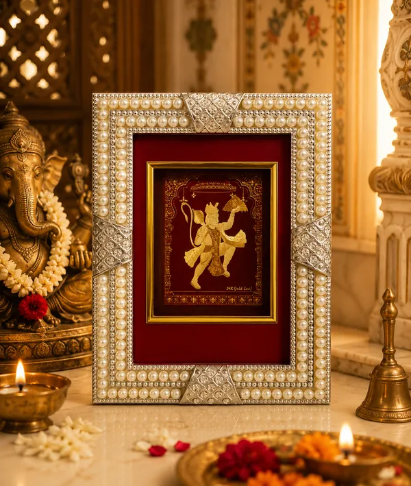 Gold_Plated_Lord_Hanuman_Designer_Pearl_Frame