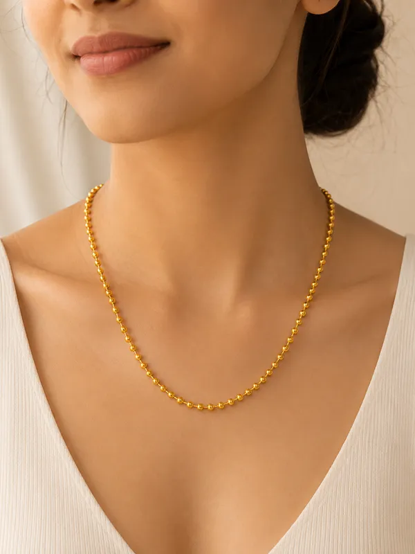 Golden_Pearl_Bead_1_Gram_Gold_Plated_Women's_Chain