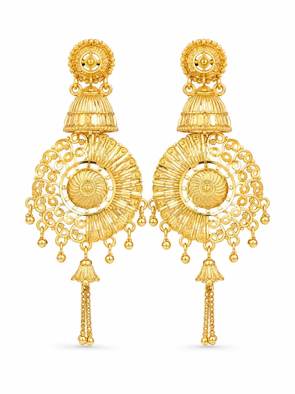1_Gram_Gold_Plated_Jhumka_Earrings_With_Circular_Motif_For_Women