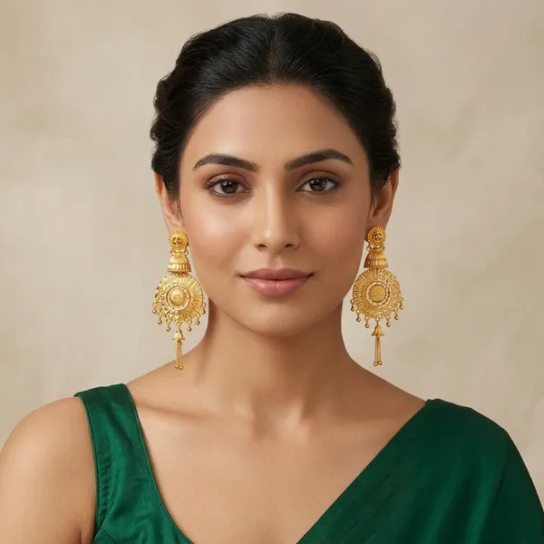 1_Gram_Gold_Plated_Jhumka_Earrings_With_Circular_Motif_For_Women