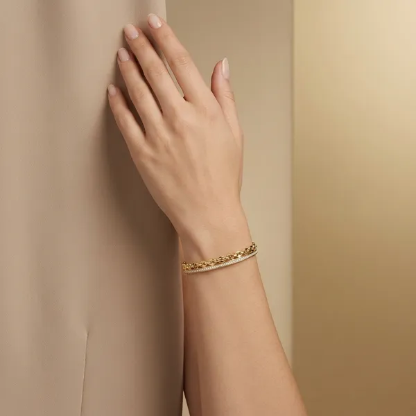 Gold_Plated_Chain_Link_Diamond_Studded_Bracelet_For_Women