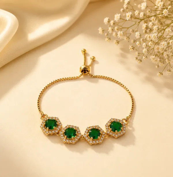 Luxury_1_Gram_Gold_Plated_Emerald_Green_Stone_Adjustable_Bracelet_for_Women_|_Premium_CZ_Hexagon_Charm_Bracelet_|_Anti-Tarnish_Fashion_Jewellery