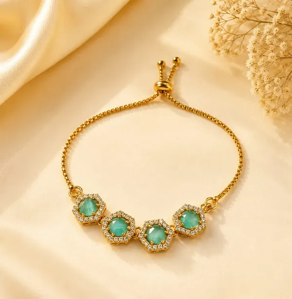 Luxury_1_Gram_Gold_Plated_Green_Stone_Adjustable_Bracelet_for_Women_|_Premium_CZ_Hexagon_Charm_Bracelet_|_Anti-Tarnish_Fashion_Jewellery