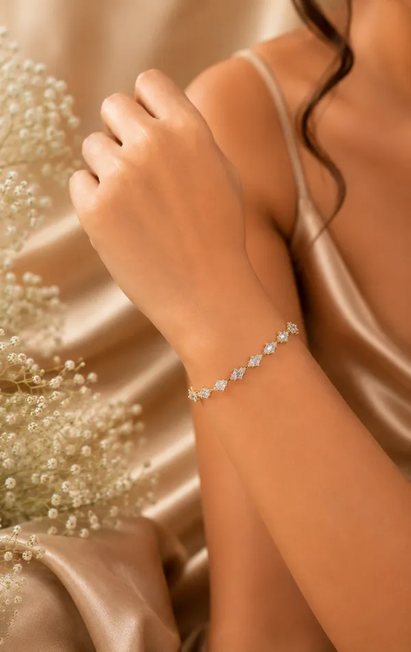 Luxury_Gold_Plated_Princess_Cut_CZ_Tennis_Bracelet_for_Women_|_Premium_Diamond_Look_Bracelet_|_Elegant_Party_Wear_Fashion_Jewellery