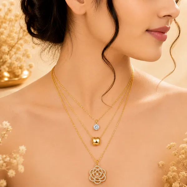 Luxury_Gold_Plated_Triple_Layer_Floral_Pendant_Necklace_for_Women_&_Girls_|_Crystal_Charm_Designer_Fashion_Locket_|_Elegant_Party_Wear_Statement_Jewellery