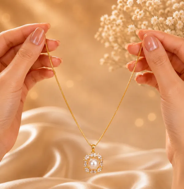 Luxury_Pearl_Halo_Pendant_Necklace_for_Women_|_Gold_Plated_CZ_Pearl_Necklace_|_Premium_Imitation_Jewellery