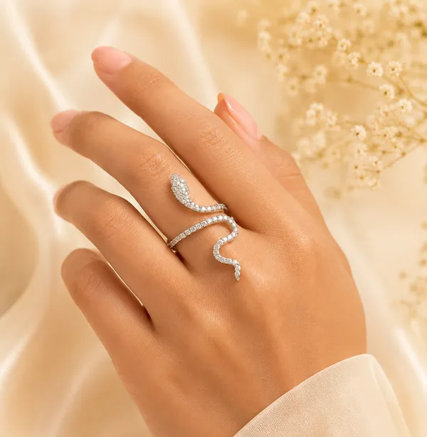 Luxury_Snake_Adjustable_Ring_for_Women_|_White_Stone_Serpent_Open_Ring_|_Silver_Finish_Statement_Fashion_Ring_|_Free_Size