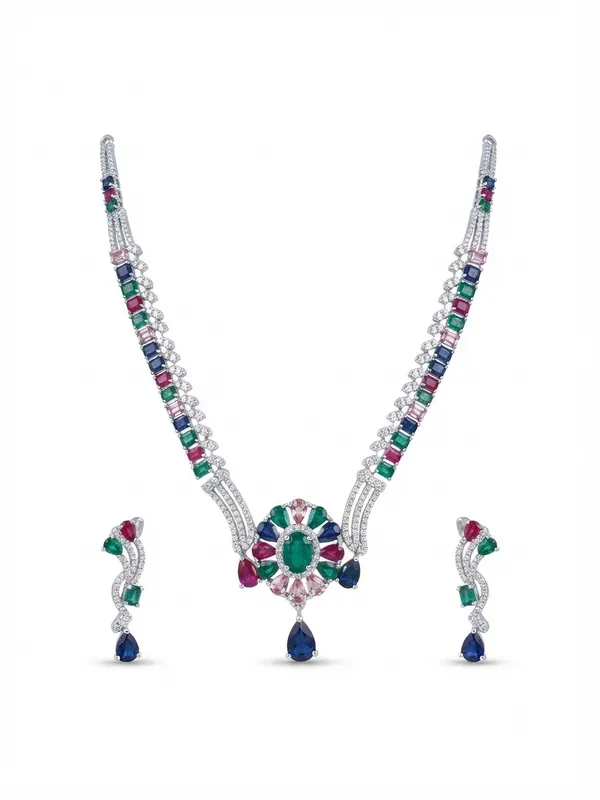 Multicolor_Floral_AD_Stone_Necklace_Set