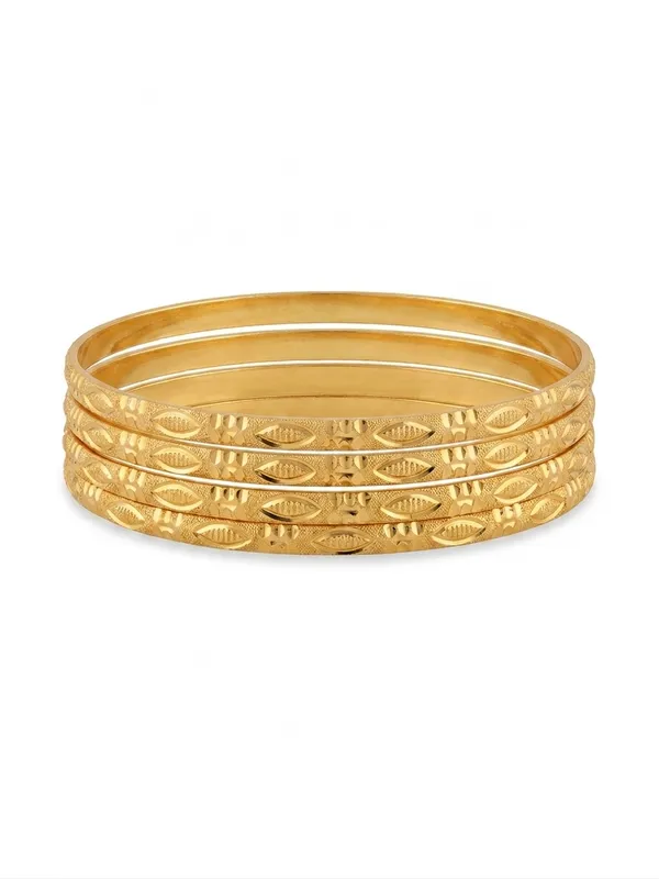 1_Gram_Gold_Toned_Traditional_Embossed_Bangle_Set_For_Women