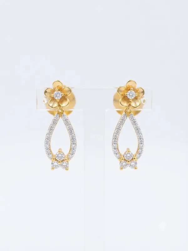 Natural_Diamond_Floral_Drop_Earrings_–_0.17_Ct_Yellow_Gold,_I-J_Color,_SI_Clarity