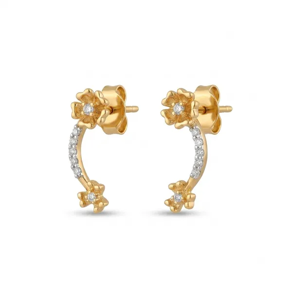 Natural_Diamond_Yellow_Gold_Floral_Drop_Earrings