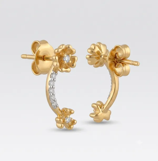 Natural_Diamond_Yellow_Gold_Floral_Drop_Earrings