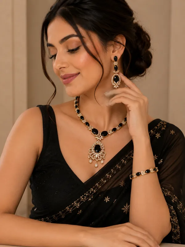 Noir_Blossom_American_Diamond_Necklace_Set